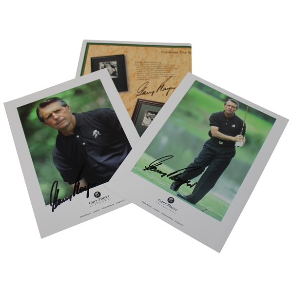 Three (3) Gary Player Signed Photos/Promotional Catalog  JSA ALOA