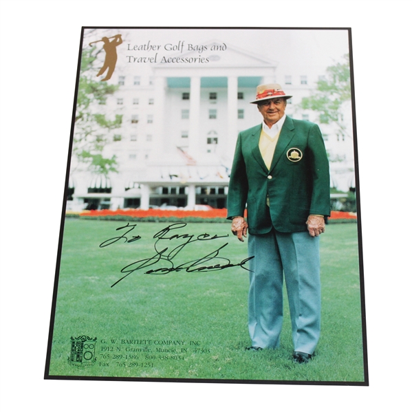 Sam Snead Signed G.W. Bartlett Company Photo Ad JSA ALOA