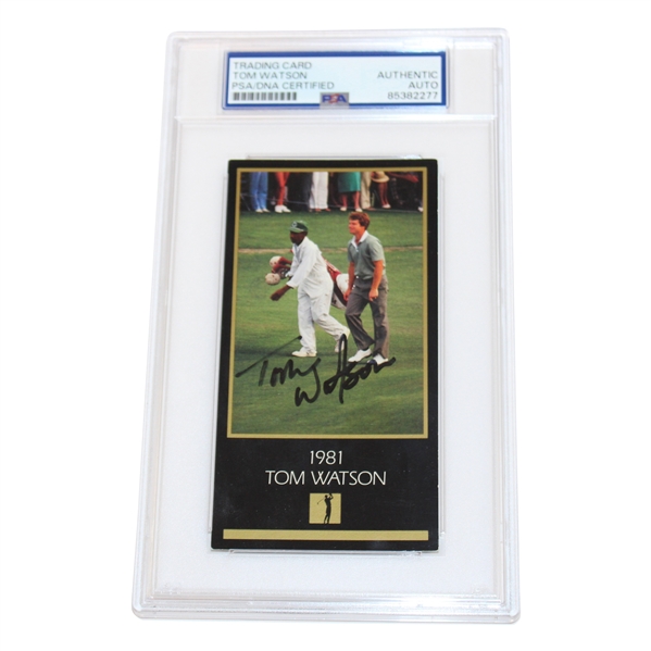 Tom Watson Signed 1981 Champions Of Golf The Masters Collection Card PSA Slabbed