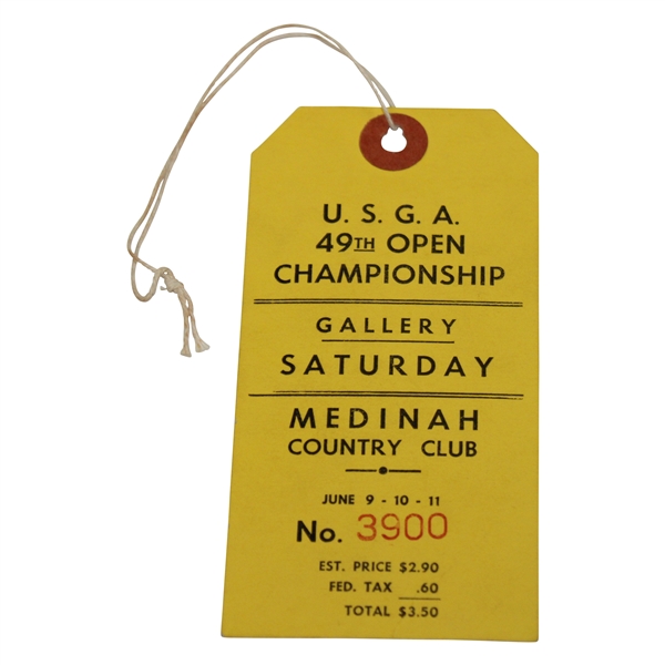 1949 US Open At Medinah Country Club Final Rd Saturday Gallery Ticket #3900