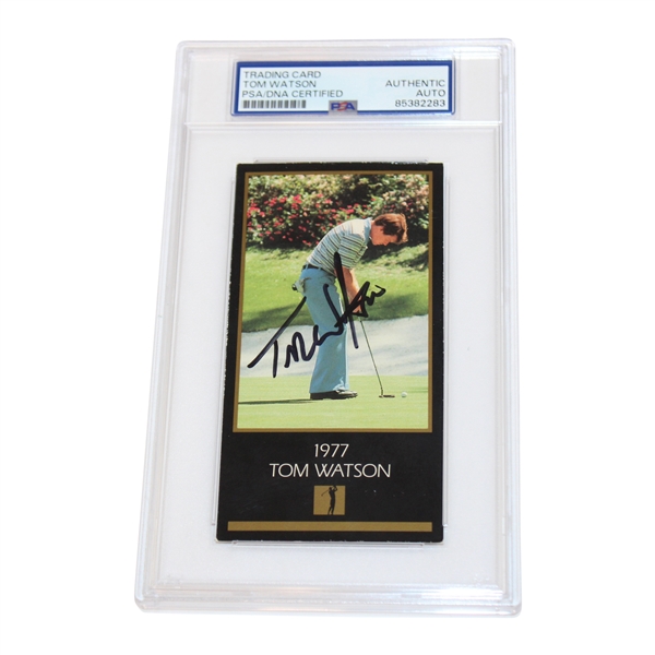 Tom Watson Signed 1977 Champions Of Golf The Masters Collection Card PSA Slabbed