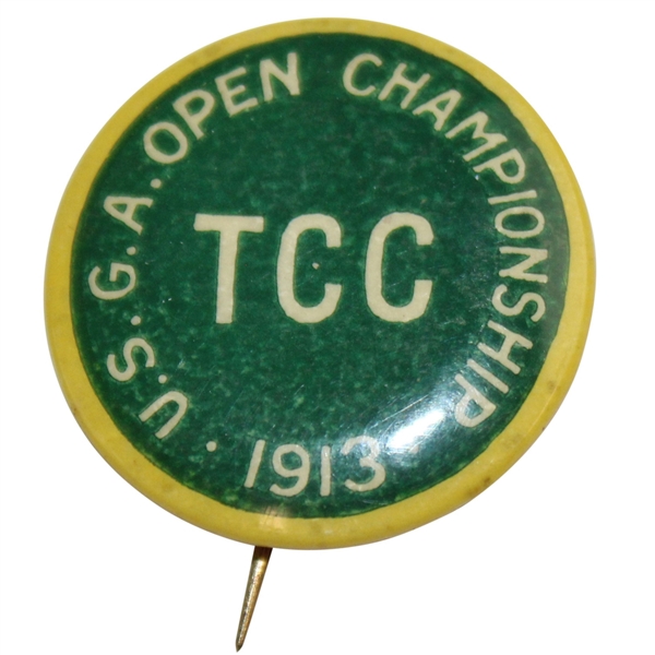 1913 USGA Open Championship at The Country Club Brookline Pin/Badge - Rare