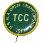 1913 USGA Open Championship at The Country Club Brookline Pin/Badge - Rare