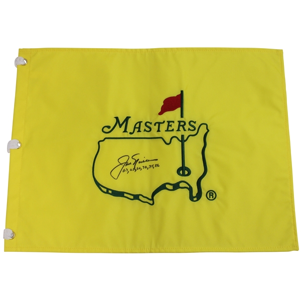 Jack Nicklaus Signed Masters Undated Embroidered Flag with Years Won JSA ALOA