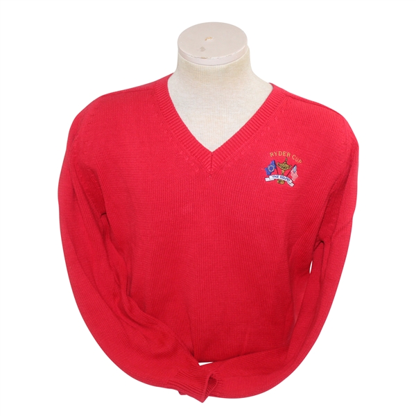 Ryder Cup at The Belfry Team USA Lady Antigua Red V-Neck Sweater - Paul Azinger Collection