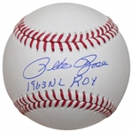 Pete Rose Signed Official Rawlings MLB Baseball w/1963 NL RoY Inscription JSA ALOA