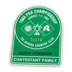 1983 PGA Championship at Riviera Contestant Family Badge Cathy Stockton