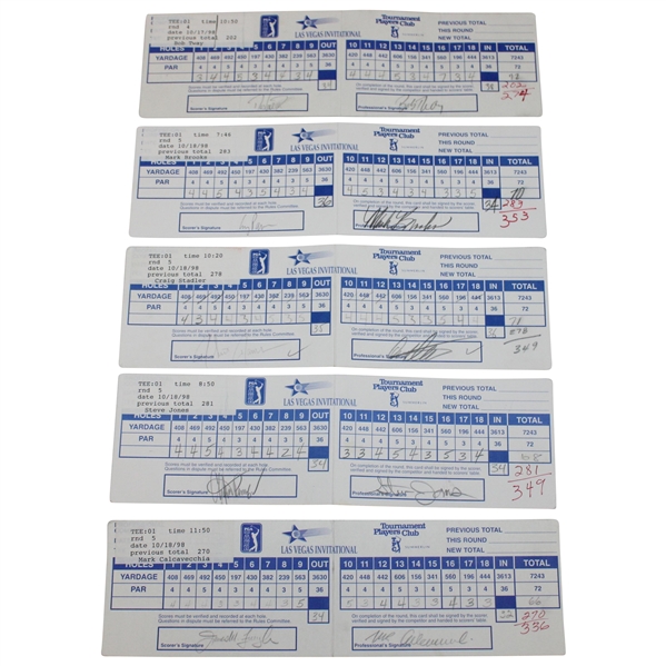 Calcavecchia, Tway, Stadler & Seven (7) others Signed 1998 Las Vegas Invitational Scorecards