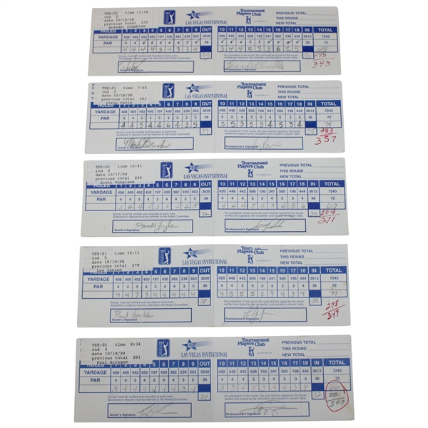 Azinger, Pavin, Janzen & Seven (7) others Signed 1998 Las Vegas Invitational Scorecards