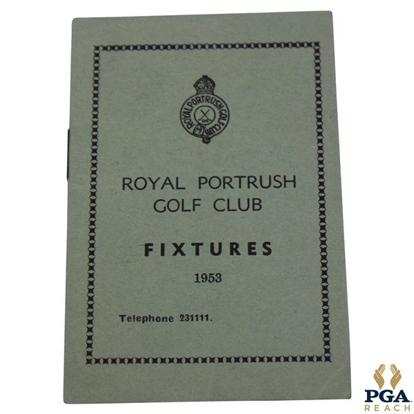 1953 Royal Portrush Golf Club Fixtures Booklet