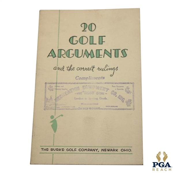 Undated 20 Golf Arguments and The Correct Rulings Booklet by The Burke Golf Company