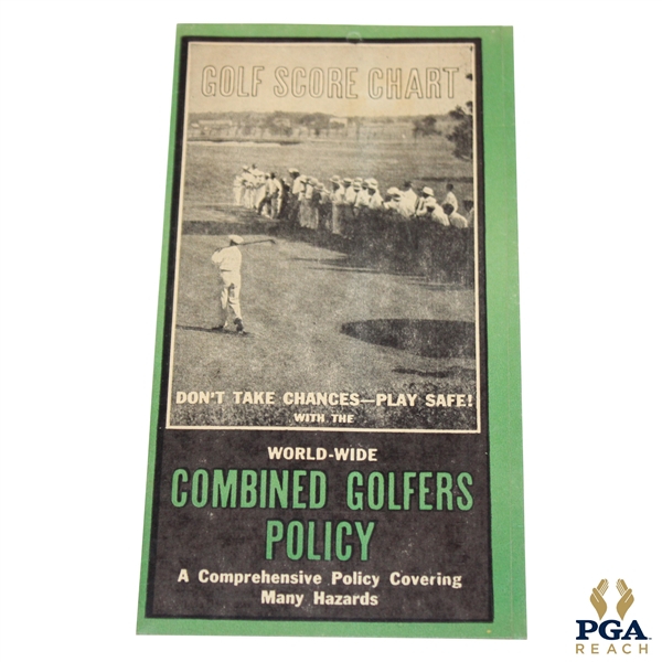 Undated World Wide Combined Golfers Policy Golf Score Chart Booklet