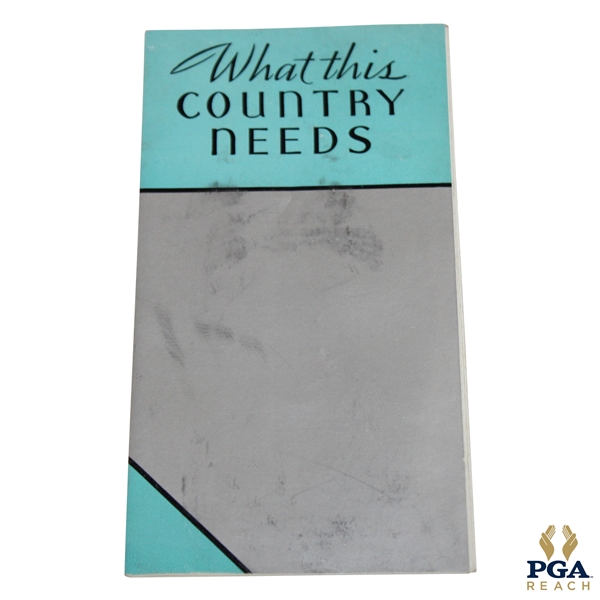 Undated What This Country Needs De Luxe & Standard Models Brochure by Burke Golf Co.