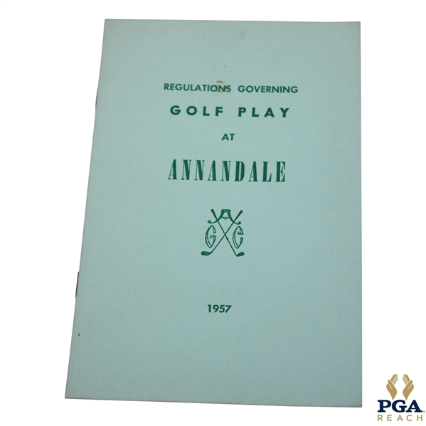 1957 Regulations Governing Golf Play at Annandale Golf Club Booklet