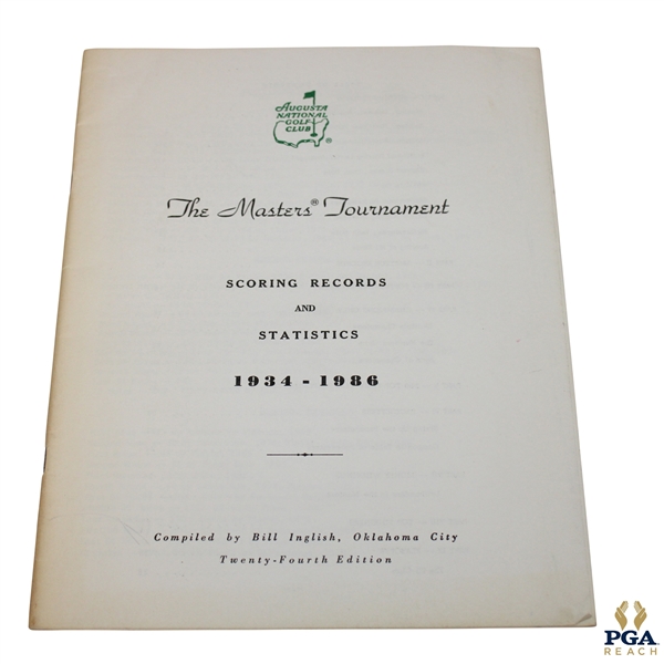 1934-1986 The Masters Tournament Scoring Records and Statistics Booklet