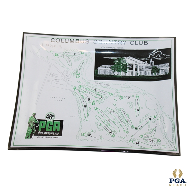 1964 PGA Championship at Columbus Country Club Commemorative Glass Plate/Tray