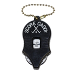 Vintage Black Score Caddy Keychain with Crossed Clubs - Crist Collection