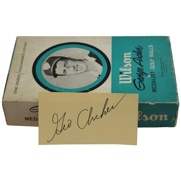 George Archer Signed 3x5 Card w/1960 Wilson George Archer Medalist Golf Balls Box w/Balls JSA ALOA