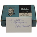 Chick Harbert Signed 3x5 Card w/1964 Worthington Chick Harbert Contender Golf Balls Box w/Balls JSA ALOA