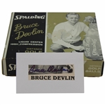 Bruce Devlin Signed Cut Card w/1962 Spalding Bruce Devlin Liquid Center Golf Balls Box w/Balls JSA ALOA