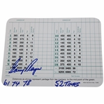 Gary Player Signed Augusta National GC Scorecard with Years Won & 52 Times Notation JSA ALOA