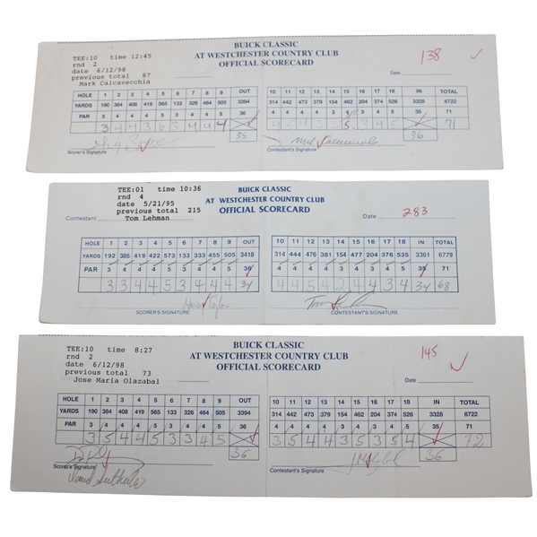 Olazabal, Lehman, Calcavecchia & Three (3) others Signed Buick Classic Scorecards