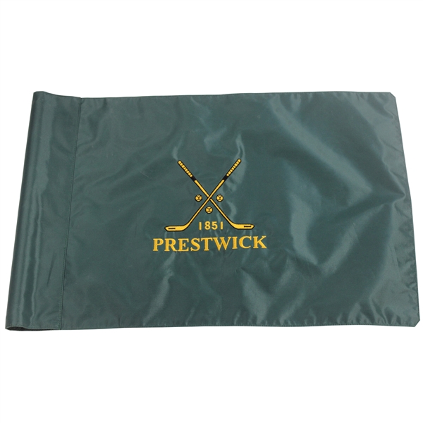 Prestwick 1851 Emerald Green with Yellow Logo Course Flag