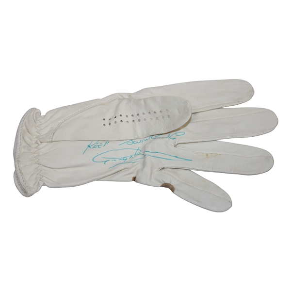 Greg Norman Signed Used COBRA LH Golf Glove with Keep Swinging JSA ALOA