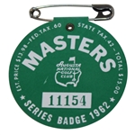 1962 Masters Tournament SERIES Badge #11154 - Arnold Palmer Winner