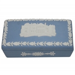 Wedgewood Blue Jasperware St Andrews Golf Rectangular Lidded Dish 