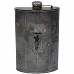 Vintage Pewter Post-Swing Golfer Emblem Flask with Jess 1926 on Stopper