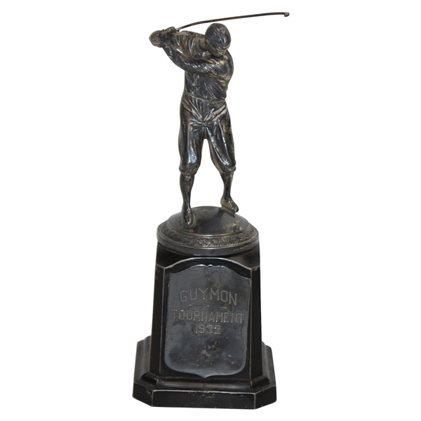 1932 Guymon Tournament Pre-Swing Golf Trophy on Plinth