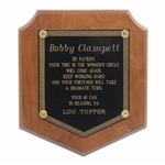 Bobby Clampett Plaque From Reading, Pa. #1 Fan Lou Topper