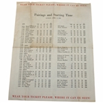 1951 Masters Tournament Sunday Final Round Pairing Sheet - Ben Hogan Winner