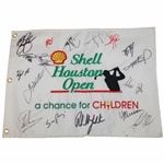 Mickelson, Spieth, Fowler & others Signed Shell Houston Open Embroidered Flag JSA ALOA