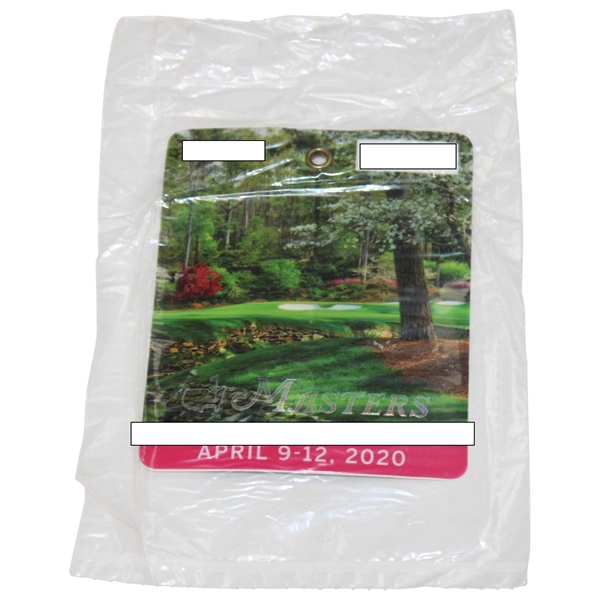 2020 Masters Tournament SERIES Badge New in Unopened Package - Dustin Johnson Winner