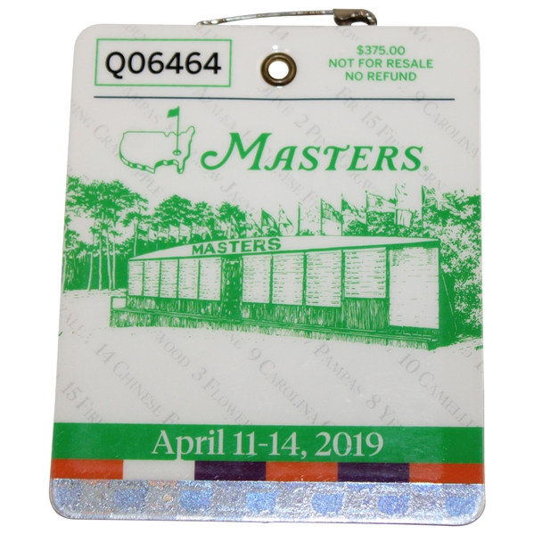 2019 Masters Tournament SERIES Badge #Q06464 - Tiger Woods Winner