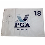 Xander Schauffele Signed 2024 PGA at Valhalla Embroidered White Flag - Huge Signature! JSA ALOA