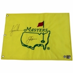 Tiger Woods & Jack Nicklaus Signed Undated Masters Embroidered Flag TW & GB Holograms