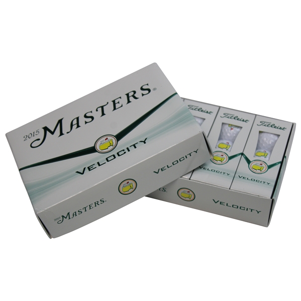 2015 Masters Tournament Dozen Titlest Velocity Golf Balls in Original Box