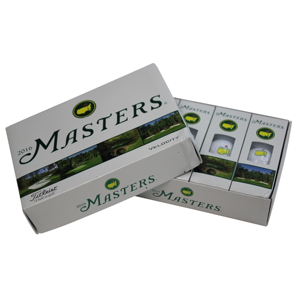 2016 Masters Tournament Dozen Titlest Velocity Golf Balls in Original Box