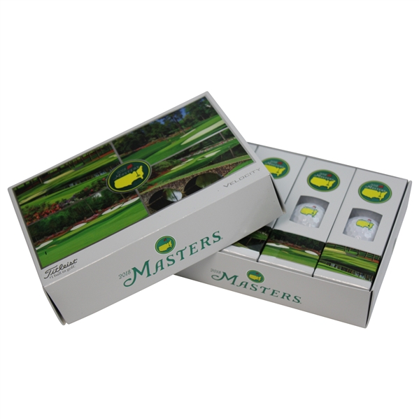 2018 Masters Tournament Dozen Titlest Velocity Golf Balls in Original Box