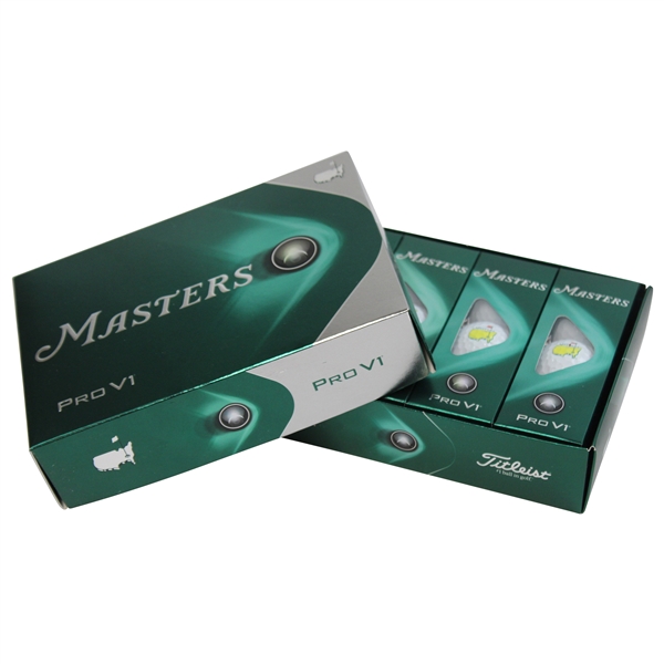 Undated Masters Tournament Dozen Titlest Pro-V1 Golf Balls in Original Box