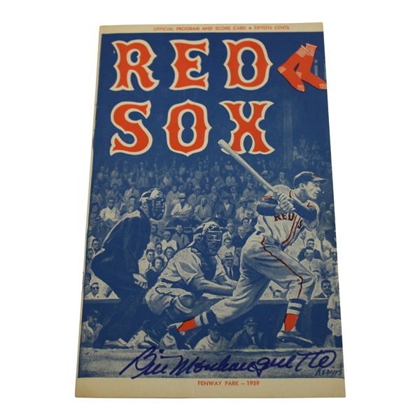 Ted Williams, Bill Monbouquette & Frank Malzone Signed 1959 Boston Red Sox Official Program JSA ALOA