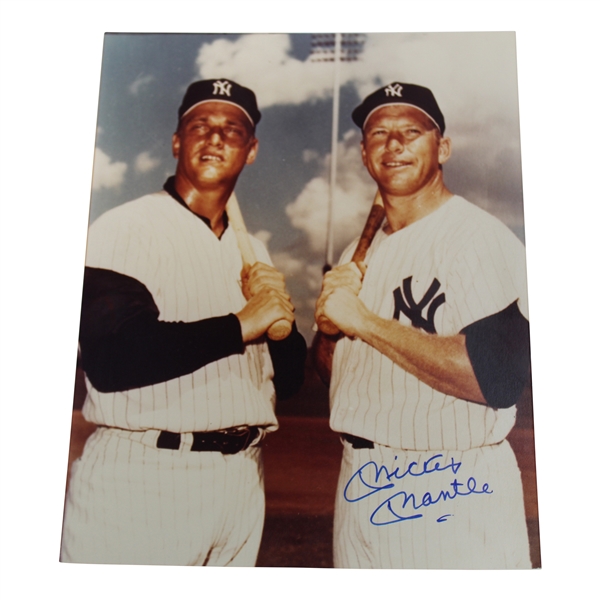 MLB HoFer Mickey Mantle Signed 8x10 Color Photo JSA ALOA