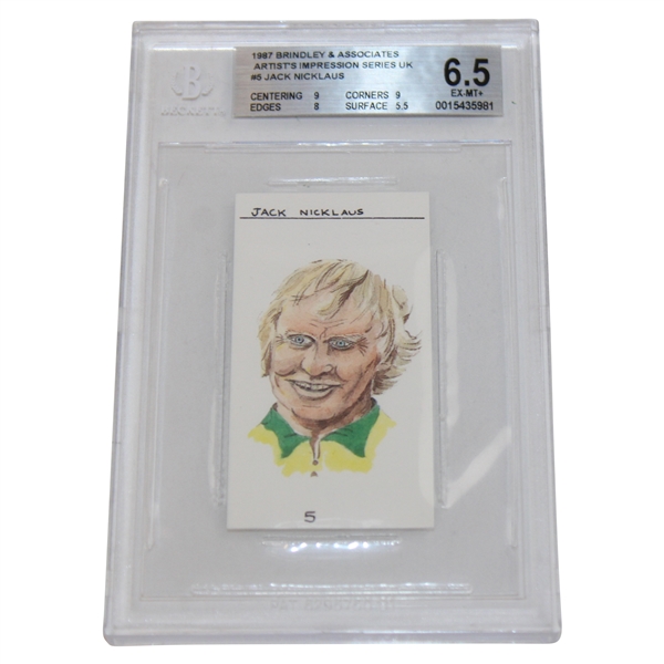 1987 Jack Nicklaus Brindley & Assoc. Artist Impressions Series #5 Card Beckett EX-MT 6.5