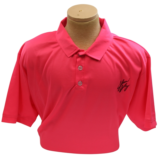 John Daly Signed Pink Collared Golf Shirt - Size XL JSA #WIT909484