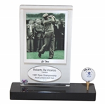 Roberto De Vicenzo Dual Signed 1967 Open Championship Display w/Signed Logo Golf Ball JSA ALOA