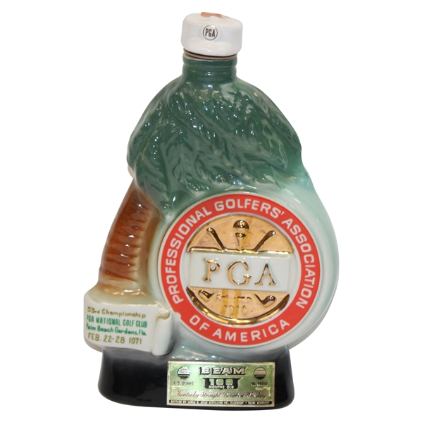 1971 PGA Championship at PGA National GC Jim Beam Porcelain Decanter - Nicklaus Win 