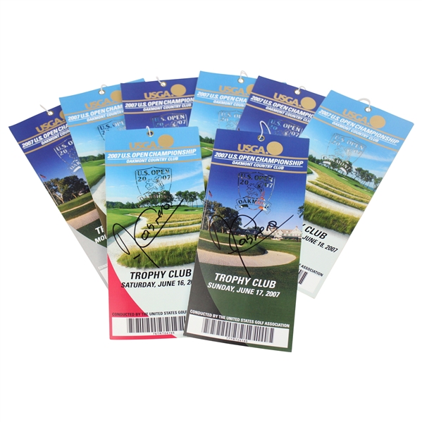 Angel Cabrera Signed 2007 US Open at Oakmont Sat & Sun Tickets plus Remaining Tickets in Set JSA ALOA